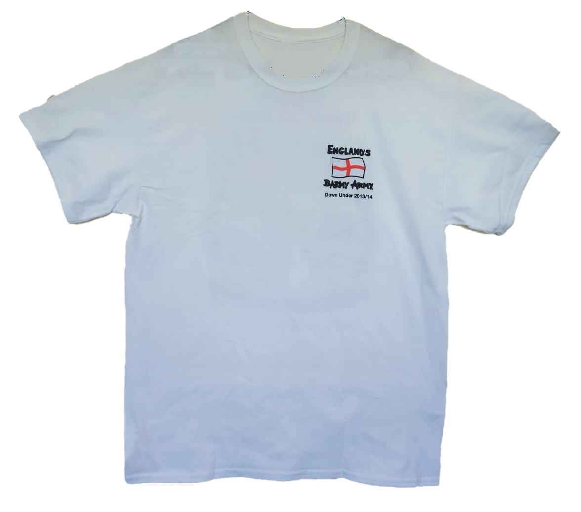 Barmy Army Phileas Fogg T-shirt from 2013/14 Ashes tour