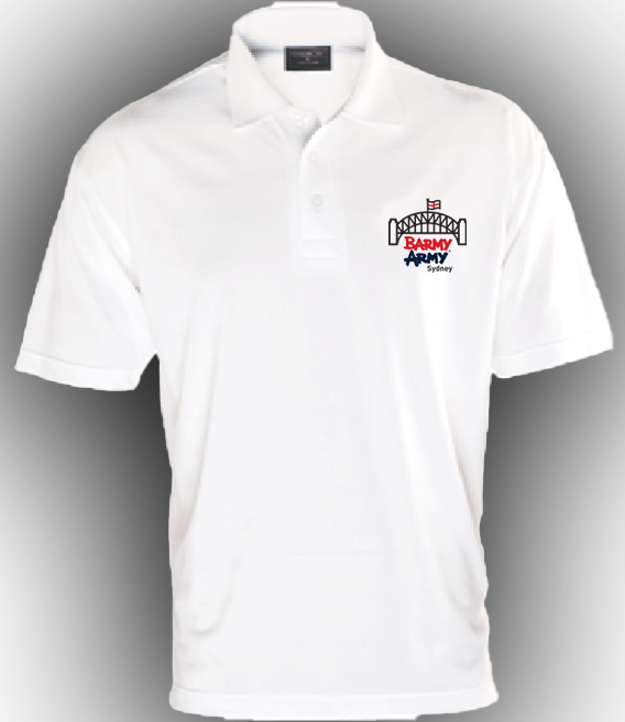 Sydney Barmy Army Premium Polo Shirt in White – BarmyArmyDownUnder