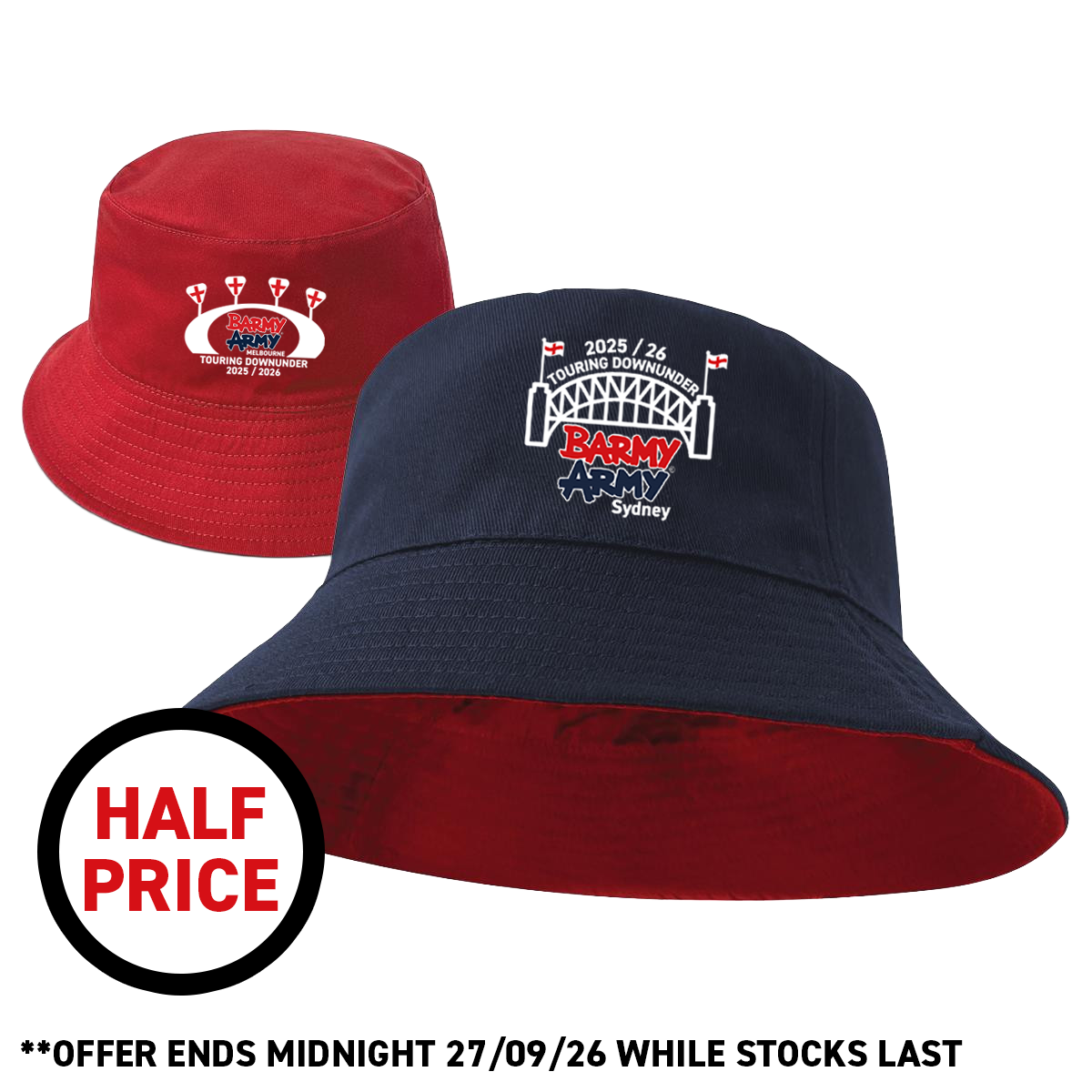 BARMY ARMY REVERSIBLE TOUR BUCKET HAT