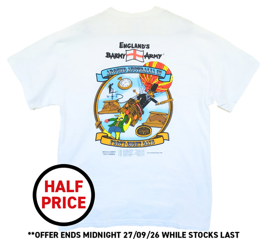 Barmy Army Phileas Fogg T-shirt from 2013/14 Ashes tour