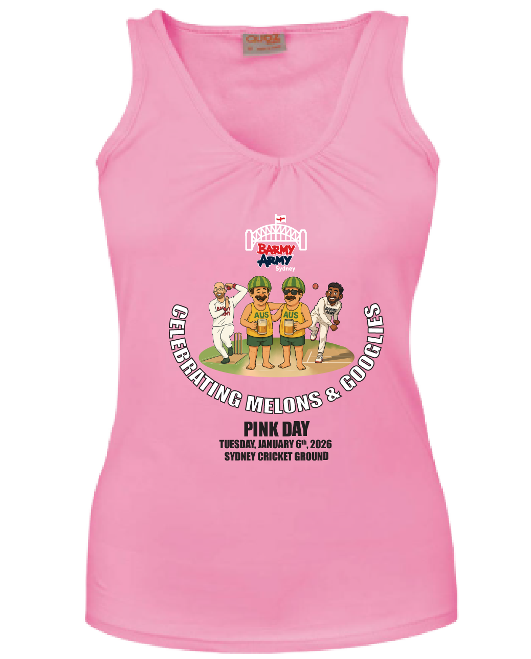 BARMY ARMY Pink Day Ladies Vest top