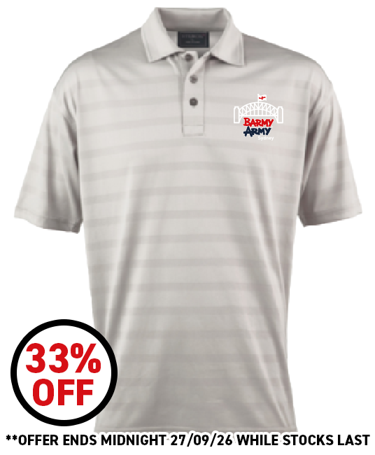 Sydney Barmy Army Premium Polo Shirt in Pewter