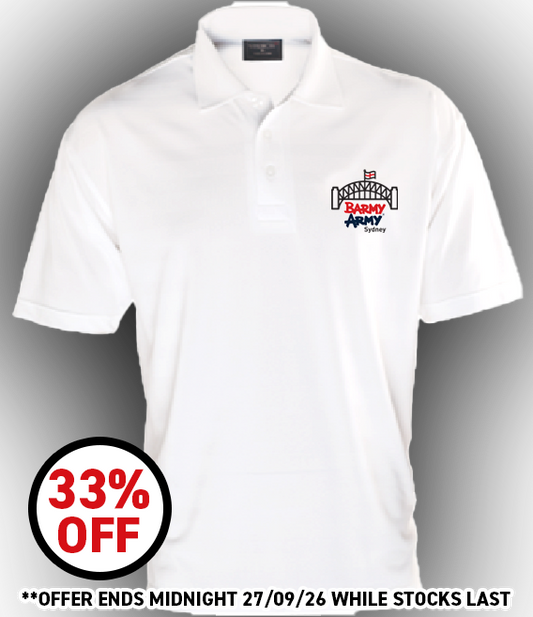 Sydney Barmy Army Premium Polo Shirt in White