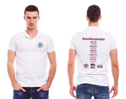 White Fixtures Polo Shirt - WIN OR LOSE WE'RE ON THE BOOZE