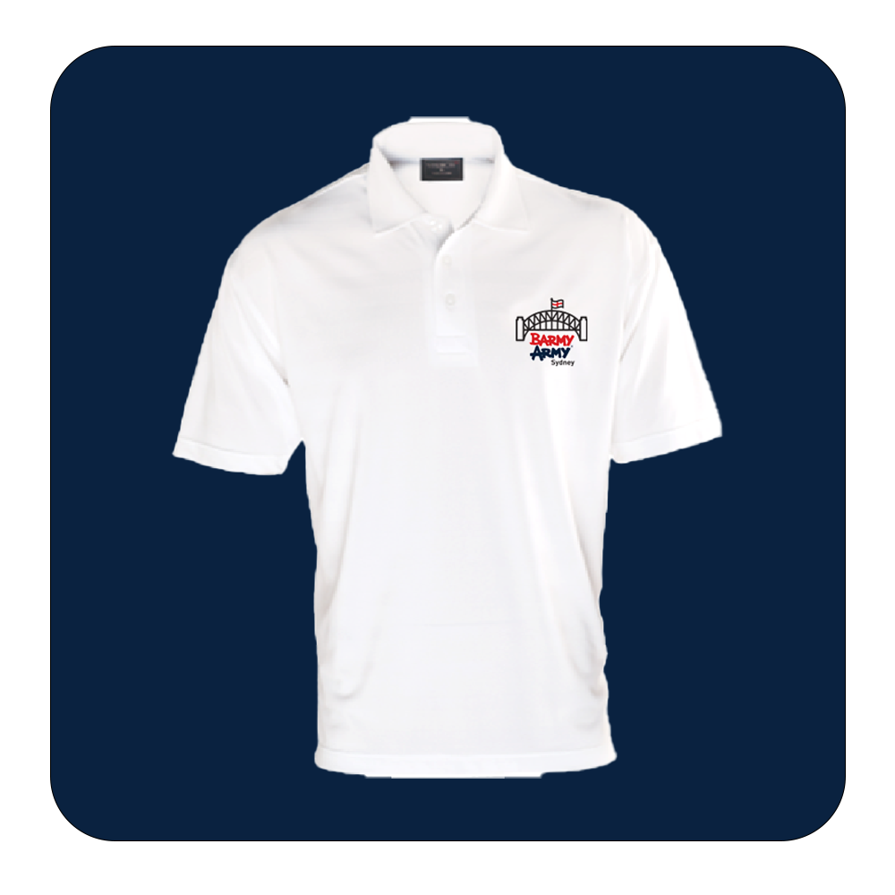 Sydney Barmy Army Premium Polo Shirt in White